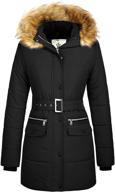 🧥 wenven women's winter waterproof puffer jacket with thickened fur hood logo