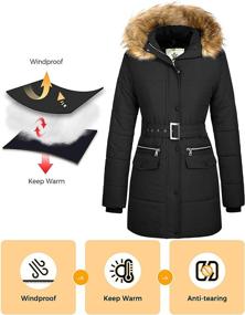 img 3 attached to 🧥 WenVen Women's Winter Waterproof Puffer Jacket with Thickened Fur Hood