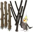 🐦 natural bird wood perch toy sticks for parakeets, cockatiels, macaws, finches - 6 pack logo