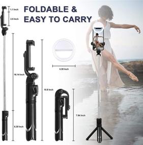 img 1 attached to 📸 Versatile Selfie Stick Tripod and Ring Light Set: Extendable Stand Holder, Wireless Remote Shutter, 3 Brightness Modes, 36 LED for iPhone Android Smartphone Vlogging & Live Stream