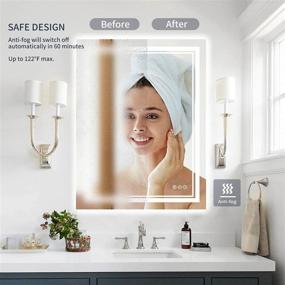 img 1 attached to 🪞 32x24 LED Bathroom Vanity Mirror - Stylish Smart Memory Mirror with Anti-Fog, Touch Switch & High Lumen Lights