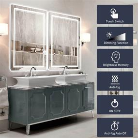 img 3 attached to 🪞 32x24 LED Bathroom Vanity Mirror - Stylish Smart Memory Mirror with Anti-Fog, Touch Switch & High Lumen Lights