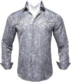 img 3 attached to 👔 Stylish DiBanGu Jacquard Paisley Casual Sleeve Men's Clothing - Trendy and Comfortable Attire for Men