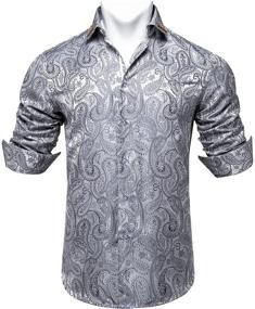 img 4 attached to 👔 Stylish DiBanGu Jacquard Paisley Casual Sleeve Men's Clothing - Trendy and Comfortable Attire for Men