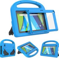 🔵 avawo kids case for rca voyager 7-inch tablet (i/ ii/ iii)- with integrated screen protector - shockproof lightweight stand case for 7-inch rca voyager i/ii/iii/pro android tablet, in blue logo