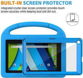img 2 attached to 🔵 AVAWO Kids Case for RCA Voyager 7-inch Tablet (I/ II/ III)- with Integrated Screen Protector - Shockproof Lightweight Stand Case for 7-inch RCA Voyager I/II/III/Pro Android Tablet, in Blue