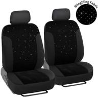 🚗 leadpro 2 front car seat covers, blingbling velvet breathable fabric sedan seat cover, universal fit for sedan/suv/truck/minivan, easy installation - airbag compatible logo