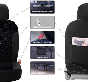 img 3 attached to 🚗 Leadpro 2 Front Car Seat Covers, Blingbling Velvet Breathable Fabric Sedan Seat Cover, Universal Fit for Sedan/SUV/Truck/Minivan, Easy Installation - Airbag Compatible