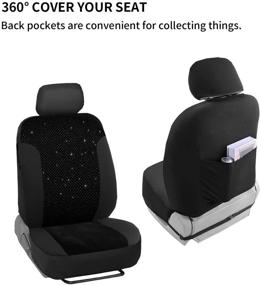 img 2 attached to 🚗 Leadpro 2 Front Car Seat Covers, Blingbling Velvet Breathable Fabric Sedan Seat Cover, Universal Fit for Sedan/SUV/Truck/Minivan, Easy Installation - Airbag Compatible