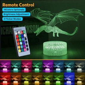 img 3 attached to 🐉 Dragon Nightlight - Remote & Touch Control, 16 Colors & 4 Flashing Modes, Adjustable Brightness - USB & Battery Powered - Ideal Gift for Kids (Dragon-2)