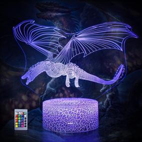 img 4 attached to 🐉 Dragon Nightlight - Remote & Touch Control, 16 Colors & 4 Flashing Modes, Adjustable Brightness - USB & Battery Powered - Ideal Gift for Kids (Dragon-2)