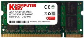 img 1 attached to Komputerbay 4GB DDR2 800MHz SODIMM Laptop Memory: Boost your Laptop's Performance with PC2-6300/PC2-6400 DDR2 800 (200 PIN)