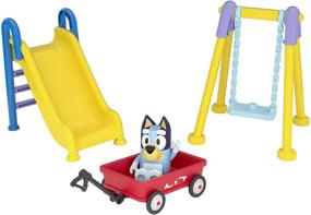 img 4 attached to 🔵 Bluey Wooden Playset Figure Wagon Swing