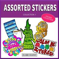 coloring broadway stickers: assortment #1 | inspired by dear evan hansen, wicked, 🎭 hamilton, hair, heathers | die-cut, bubble-free, durable vinyl (3” - 4”) | set of 5 logo