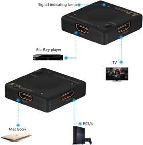 img 2 attached to 🖥️ Portta 4PET0301SS: Advanced 3x1 HDMI v1.4 Auto Switch for 3D, 4kx2k, 1080P
