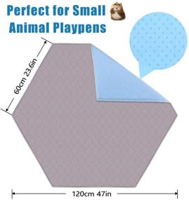 img 3 attached to 🐹 Fleece Playpen Liners for Small Animals like Guinea Pigs, Rabbits, Hamsters, Bunnies, Chinchillas, Hedgehogs - 47" Diagonal Cage Liners