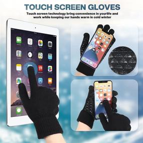 img 1 attached to SATINIOR Winter Touchscreen Thermal Anti Slip Sports & Fitness
