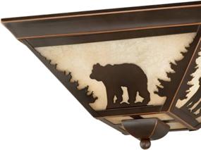 img 3 attached to 🐻 Stylish Bozeman 14-in W Bronze Rustic Bear Flush Mount Ceiling Light Fixture - Illuminate Your Space with Rustic Elegance!