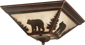 img 4 attached to 🐻 Stylish Bozeman 14-in W Bronze Rustic Bear Flush Mount Ceiling Light Fixture - Illuminate Your Space with Rustic Elegance!