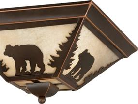 img 2 attached to 🐻 Stylish Bozeman 14-in W Bronze Rustic Bear Flush Mount Ceiling Light Fixture - Illuminate Your Space with Rustic Elegance!