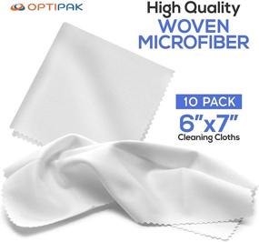 img 3 attached to OPTIPAK Microfiber Cleaning Cloth - Eco-Friendly Eyeglass and Lens Cleaner Cloth for Electronics, Glass, Camera Lens, Computer Screen (Pack of 10, White)