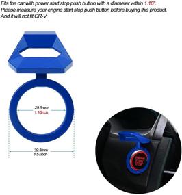 img 3 attached to Thenice Engine Start/Stop Push Button Cover Ring Lambo-Style Decoration Keyless Car Power Control Trim For Honda Civic Accord XRV -Blue