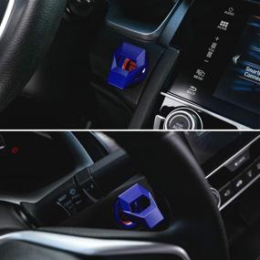 img 1 attached to Thenice Engine Start/Stop Push Button Cover Ring Lambo-Style Decoration Keyless Car Power Control Trim For Honda Civic Accord XRV -Blue