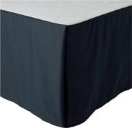 🛏️ nautica home collection: queen size navy bedskirt with split corners, 100% cotton & pre-washed for extra softness logo
