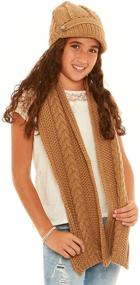 img 2 attached to Ivory Crush Scarf PomPom Patch: Trendy Girls' Cold Weather Accessories