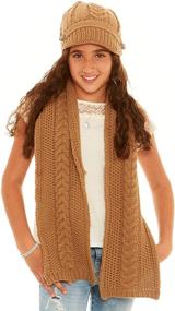 img 3 attached to Ivory Crush Scarf PomPom Patch: Trendy Girls' Cold Weather Accessories