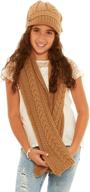 ivory crush scarf pompom patch: trendy girls' cold weather accessories logo