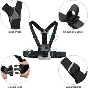 img 1 attached to HSU GoPro Chest Mount Harness | Chesty Strap for All Action Cameras | Body Strap with J Hook and Quick Release Buckle Clip Mount