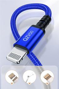 img 2 attached to 🔌 [3/6/10ft] Кабель для зарядки iPhone 3Pack от QZVOO - сертифицированный MFI Lightning to USB A кабель для зарядки iPhone se 6 6s 7 8 Plus, iPad и других устройств (синий)