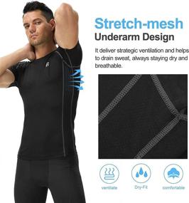 img 1 attached to 🏋️ Compression Workout T-Shirts for Men - Runhit Men's Short Sleeve Performance Shirts