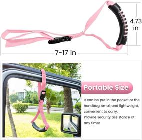 img 1 attached to 🚗 Auto Cane Car Grab Handle: Adjustable Standing Aid for Safety & Support – Portable Nylon Grip Handle for Vehicle Assistance – Pink