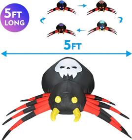 img 2 attached to Spooky 6 FT GOOSH Halloween Inflatable Spider with Magic Light - Outdoor Blow Up Yard Decoration Clearance with Built-in LED Lights for Holiday/Party/Yard/Garden