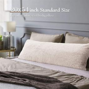 img 3 attached to 🌙 Deluxe Sandman Sherpa Body Pillowcase for Bed / Sofa, Plush Long Body Pillow Cover with Zipper Closure - 20&#34; x 54&#34; Cream