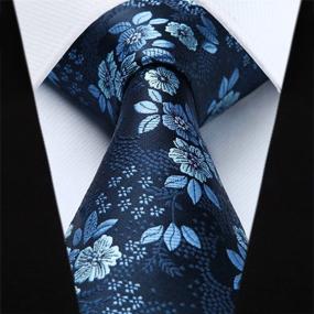 img 3 attached to 🌺 HISDERN Paisley Floral Handkerchief Necktie