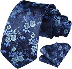 img 2 attached to 🌺 HISDERN Paisley Floral Handkerchief Necktie