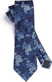 img 1 attached to 🌺 HISDERN Paisley Floral Handkerchief Necktie