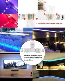 img 3 attached to 💡 SUPERNIGHT RGBW LED Strip Connector Kit - 5PIN, 10mm, 5050 - Includes 9.8FT Extension Cable, Strip to Strip Jumper, Strip to Power Jumper, 2 Way Splitter, L Shape Connector, Gapless Connectors