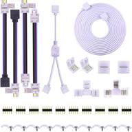 💡 supernight rgbw led strip connector kit - 5pin, 10mm, 5050 - includes 9.8ft extension cable, strip to strip jumper, strip to power jumper, 2 way splitter, l shape connector, gapless connectors логотип