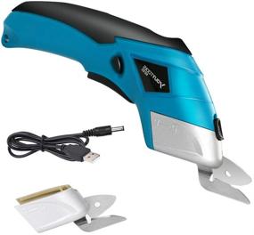 img 3 attached to Intsun Cordless Electric Fabric Scissors with Rechargeable Power, Box Cutter, and 2 Cutting Blades - Ideal for Sewing, Crafting, Leather, Curtain, Carpet - Includes USB Cable (Blue)