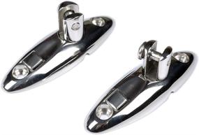 img 4 attached to Pair of Thorn Bimini Quick Release Swivel Deck Hinges - Side Mount, Made of Premium 316 Stainless Steel