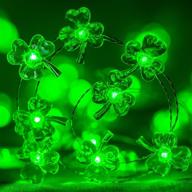 🍀 vibrant st. patrick's day decor: kaisnova shamrocks string lights with remote - 10ft, 30 led battery operated, perfect for indoor outdoor home party spring patio логотип