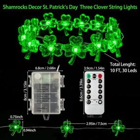 img 3 attached to 🍀 Vibrant St. Patrick's Day Decor: KAiSnova Shamrocks String Lights with Remote - 10FT, 30 LED Battery Operated, Perfect for Indoor Outdoor Home Party Spring Patio