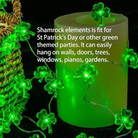 img 2 attached to 🍀 Vibrant St. Patrick's Day Decor: KAiSnova Shamrocks String Lights with Remote - 10FT, 30 LED Battery Operated, Perfect for Indoor Outdoor Home Party Spring Patio