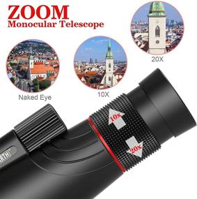 img 3 attached to Emarth High Power 10-20X50 Zoom Monocular Telescope: BAK4 Prism, Waterproof & Fog Proof - Perfect Men's Gift for Bird Watching, Camping, Hunting, Wildlife & Traveling