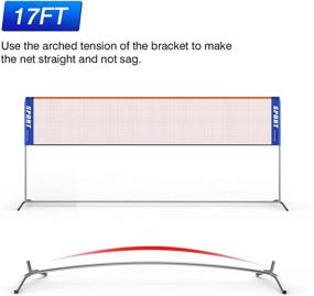 img 1 attached to Ulalov Badminton Net Set: Portable 17ft Net with Adjustable Height for Various Sports - Volleyball, Soccer, Tennis, Pickleball - Indoor/Outdoor Court in Backyard, Beach, Driveway