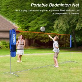 img 3 attached to Ulalov Badminton Net Set: Portable 17ft Net with Adjustable Height for Various Sports - Volleyball, Soccer, Tennis, Pickleball - Indoor/Outdoor Court in Backyard, Beach, Driveway